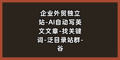 企业外贸独立站-AI自动写英文文章-找关键词-泛目录站群-谷歌seo优化获客